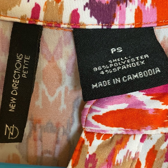 New Directions Petite Dress PS orange and pink patterned - Picture 4 of 5